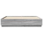 vidaXL Cadre de lit avec lumières LED sonoma gris 200x200 cm