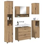 vidaXL Ensemble de mobilier de salle de bain 5 Pièces Chêne artisanal