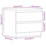 vidaXL Cabinet de chevet avec tiroir Chêne noir 50 x 40 x 43.5 cm