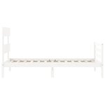 vidaXL Cadre de lit sans matelas blanc bois massif