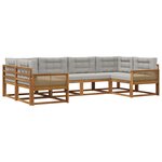vidaXL Ensemble de canapés d'extérieur 6 pc Naturel et gris clair