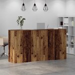vidaXL Bureau de réception vieux bois 200x50x103 5cm bois d'ingénierie