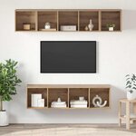 vidaXL Ensemble meuble TV 4 Pièces chêne artisanal 37 x 37 x 142.5 cm