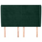 vidaXL Tête de lit avec oreilles Vert foncé 147x23x118/128 cm Velours