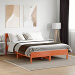 vidaXL Cadre de lit sans matelas cire marron 120x190cm bois pin massif