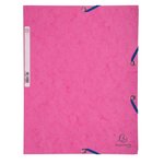 Chemise 3 Rabats À Élastiques Carte Lustrée 400g/m2 - A4 - Rose - X 25 - Exacompta