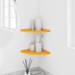 vidaXL Étagère flottante 2 Pièces Jaune moutarde 24 x 24 x 2 cm