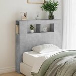 vidaXL Tête de lit à LED gris béton 100x18 5x103 5cm bois d'ingénierie