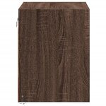 vidaXL Table de chevet murale avec lumières LED chêne marron