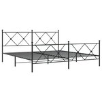vidaXL Cadre de lit métal sans matelas avec pied de lit noir 183x213cm