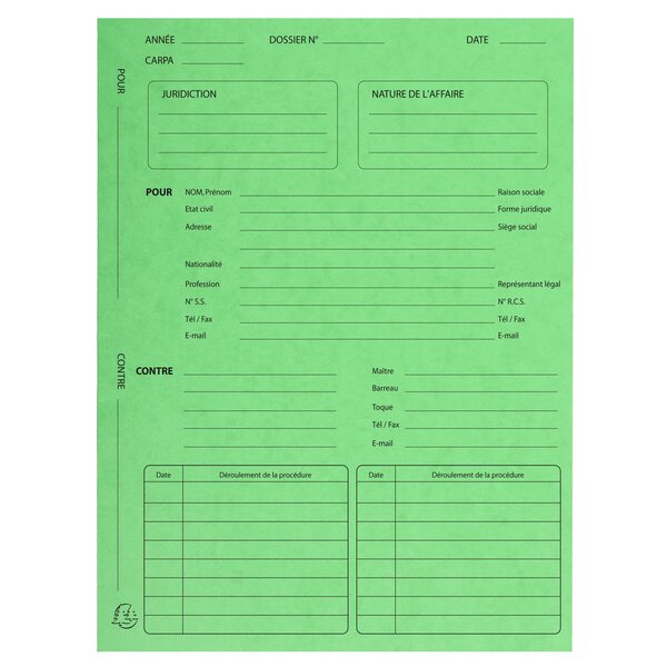 Paquet De 25 Dossiers De Procédure Carte Lustrée 25x32cm - Tilleul - X 5 - Exacompta