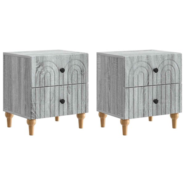 vidaXL Cabinet de chevet 2 Pièces Sonoma gris 43 x 34 5 x 48 cm
