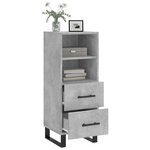 vidaXL Buffet Gris béton 34 5x34x90 cm Bois d'ingénierie