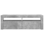 vidaXL Meuble TV avec lumières LED gris béton 120x35x40 cm