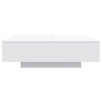 vidaXL Table basse avec lumières LED blanc 100x100x31 cm
