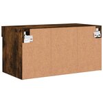 vidaXL Meuble TV avec lumières LED chêne fumé 60x30x30 cm
