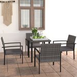 vidaXL Ensemble à manger de jardin 5 Pièces Résine tressée Gris