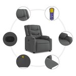 vidaXL Fauteuil de massage inclinable Gris foncé Tissu