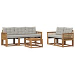 vidaXL Ensemble de canapés d'extérieur 6 Pièces Naturel et gris clair