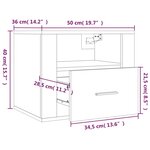 vidaXL Table de chevet murale Chêne sonoma 50x36x40 cm