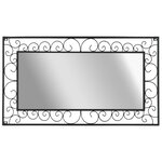 vidaXL Miroir mural de jardin Rectangulaire 60 x 110 cm Noir