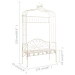 vidaXL Banc de jardin 122 cm Fer Blanc antique