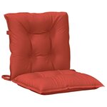vidaXL Coussins de chaise à dossier bas lot de 2 rouge mélangé tissu
