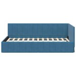 vidaXL Cadre de lit d'angle avec tête de lit Bleu 90 cm x 190 cm tissu