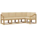 vidaXL Ensemble de canapés d'extérieur 5 pc Blanc et Beige