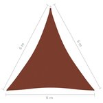 vidaXL Voile de parasol Tissu Oxford triangulaire 6x6x6 m Terre cuite