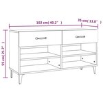 vidaXL Armoire à chaussures Noir 102x35x55 cm Bois d'ingénierie