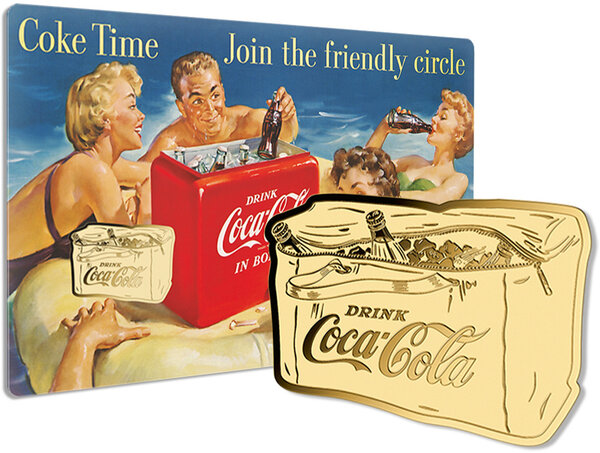 Monnaie COCA-COLA Vintage Bag 1/1000 Oz Medaille Or