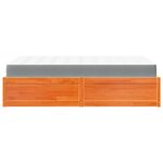 vidaXL Lit avec matelas cire marron 140x190 cm bois massif de pin