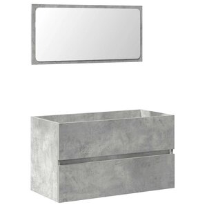 vidaXL Armoire de bain avec miroir gris béton bois d'ingénierie