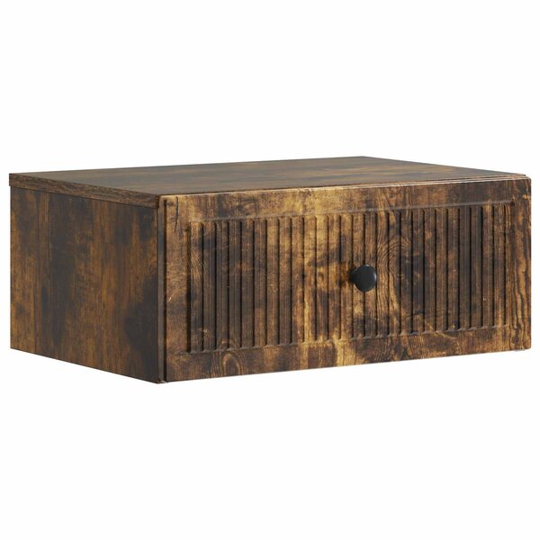 vidaXL Cabinet de chevet avec tiroir Chêne fumé 49 x 34 5 x 20 cm