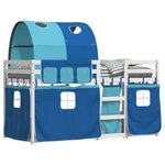 vidaXL Lit superposé avec rideaux bleu 80x200 cm bois pin massif