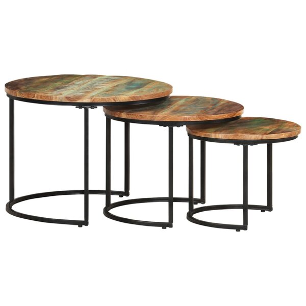 vidaXL Tables gigognes 3 Pièces Bois de récupération massif