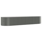 vidaXL Lit surélevé de jardin Acier galvanisé 396x100x68cm gris