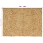 vidaXL Tapis de surface Rectangulaire Marron 240 x 340 cm Jute