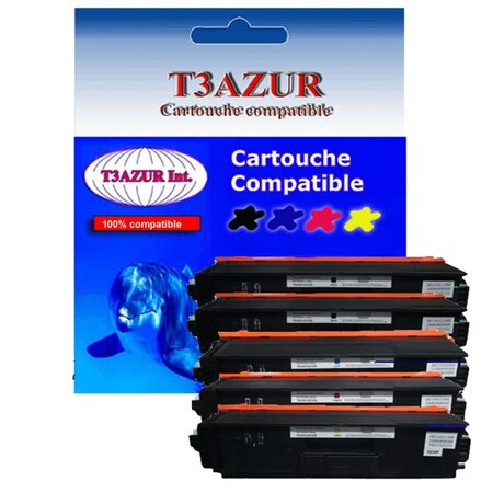 5 Toners compatibles avec Brother TN325 TN326 TN329 pour Brother MFC-L8650CDW, MFC-L8850CDW -T3AZUR