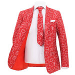 Vidaxl costume 2 pièces noël et cravate homme taille 50 cadeaux rouge