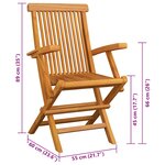 vidaXL Chaises de jardin avec coussins gris lot de 2 Bois teck massif