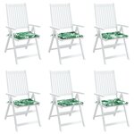 vidaXL Coussins de chaise lot de 6 motif de feuilles 40x40x3 cm tissu