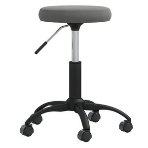 vidaXL Chaise pivotante de bureau Gris foncé Velours