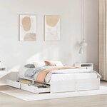 vidaXL Cadre de lit sans matelas blanc 120x200 cm bois de pin massif