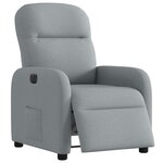 vidaXL Fauteuil inclinable électrique Gris clair Tissu