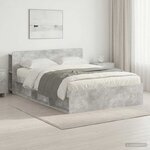 vidaXL Cadre de lit avec rangement Gris béton 140 x 200 cm