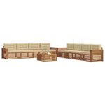 vidaXL Ensemble de canapés d'extérieur 9 Pièces Naturel et Beige