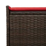 vidaXL Banc de rangement extérieur coussin marron 100cm résine tressée
