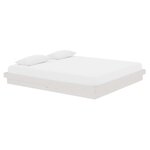 vidaXL Cadre de lit sans matelas blanc bois massif
